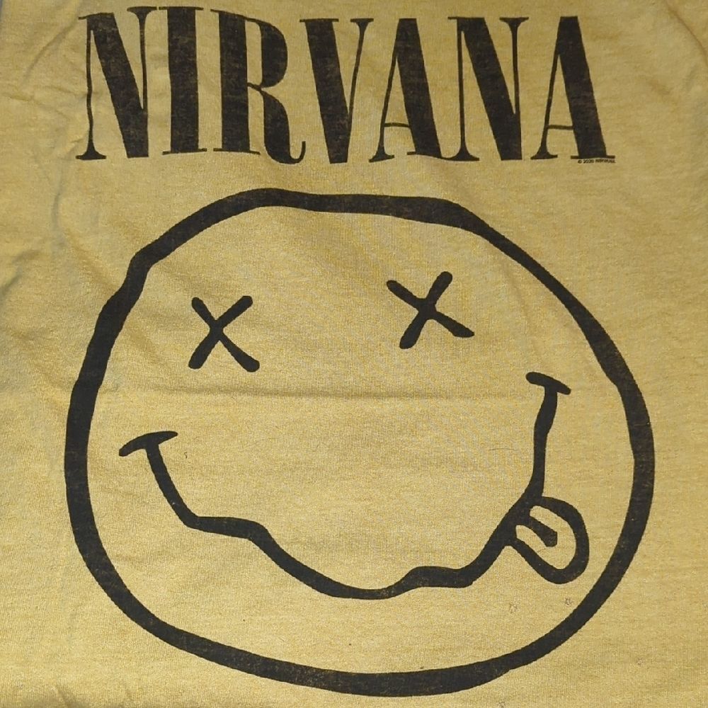 Nirvana Band TShirt Mustard Yellow One Size - Picture 2 of 6